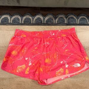 The North Face Women's Vibrant Pink and Orange Athletic Shorts